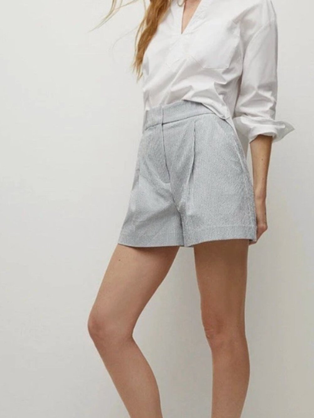 Veronica Beard Haina Stripe Shorts – 12- White/Blue MRSP $378